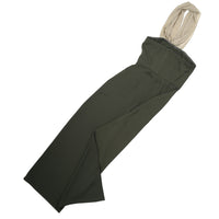 Green Strapless Draped-Neckline Jumpsuit